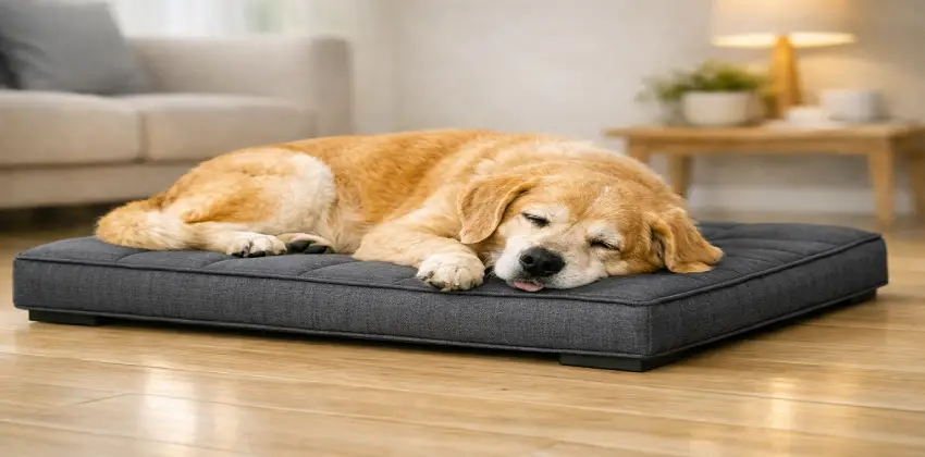 Auditoría de la cama ortopédica de alta densidad MadeIn Confort para perros con problemas articulares