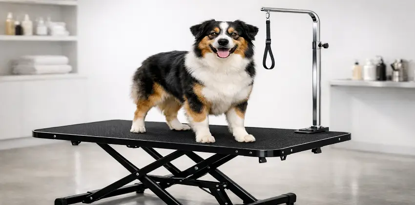 Auditoría técnica de la mesa de grooming plegable para peluquería canina Aeolus FT-815