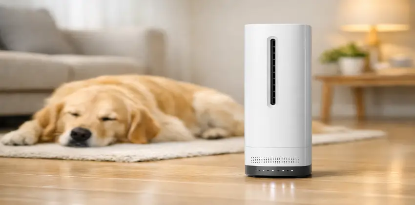 Auditoría técnica del purificador y generador de ozono Ozonizer Simple 200m3 eliminando olores de mascotas
