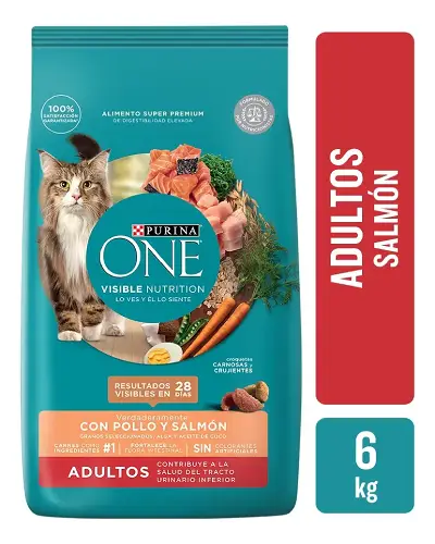 Purina One Alimento Seco Gato Adulto Sabor Pollo y Salmón 6Kg