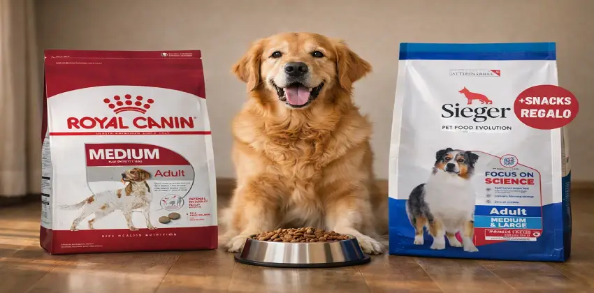 Comparativa de alimento balanceado Sieger vs Royal Canin en Argentina